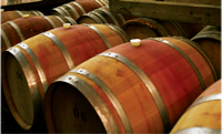 Black Bridge vineyard wine barrels